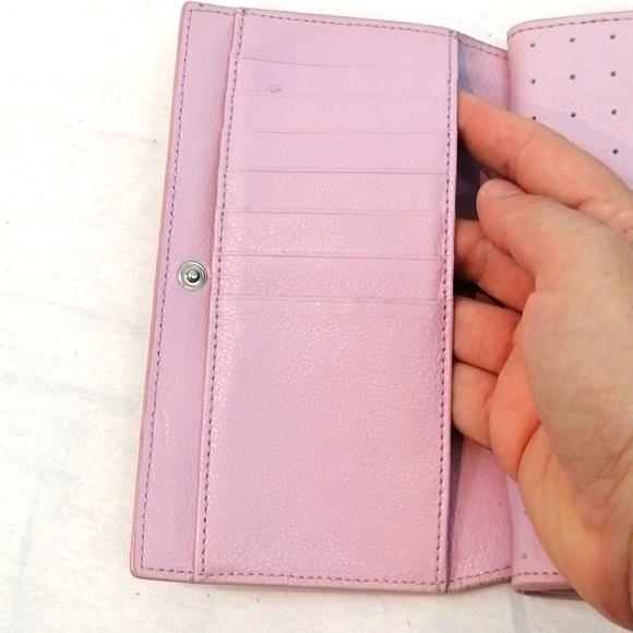 Francesco Biasia Pink Leather Trifold Wall… - Picture 4 of 13